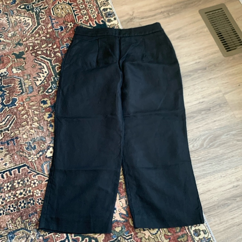 J. Crew Wide Leg Cropped Linen Pant